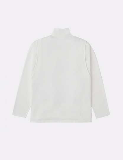 SHOULDER PLEATS HIGH NECK L/S TEE