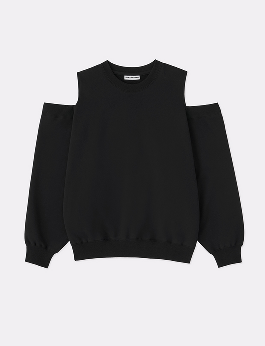 OPEN SHOULDER CREW NECK SWEAT