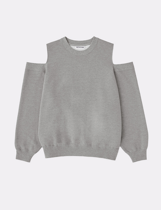 OPEN SHOULDER CREW NECK SWEAT