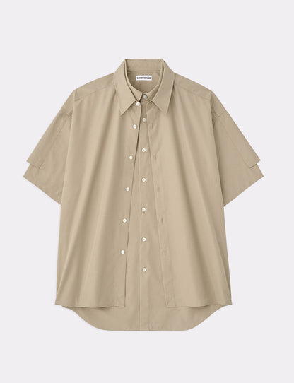 DOUBLE FRONT OVER SIZED SIGNATURE S/S SHIRT