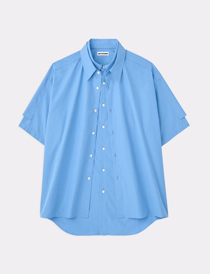 DOUBLE FRONT OVER SIZED SIGNATURE S/S SHIRT