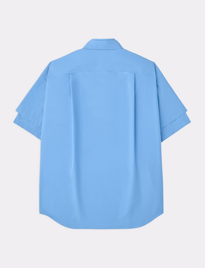 DOUBLE FRONT OVER SIZED SIGNATURE S/S SHIRT