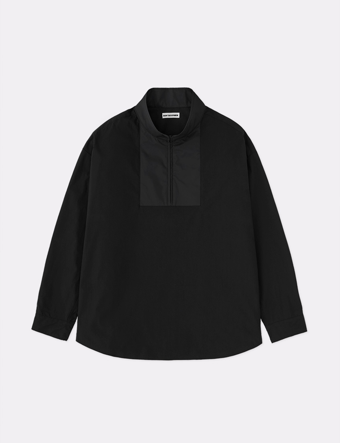 NYLON SWITCHED HALF ZIP PULLOVER SHIRT