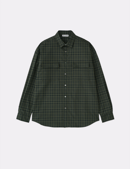 CHECK FLANNEL ZIP POCKET SHIRT