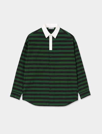 RUGBY COLLAR BORDER STRIPE SHIRT