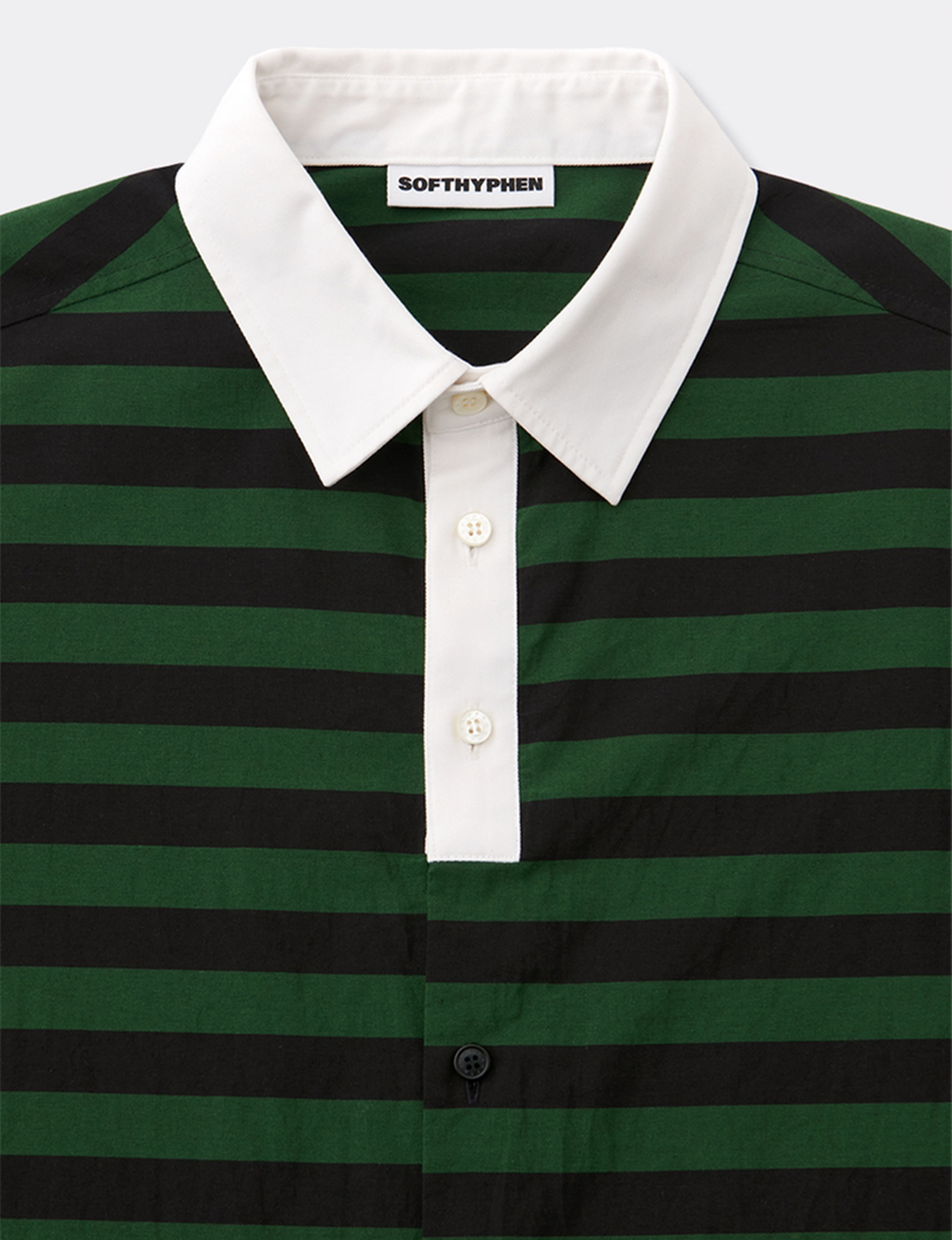 RUGBY COLLAR BORDER STRIPE SHIRT