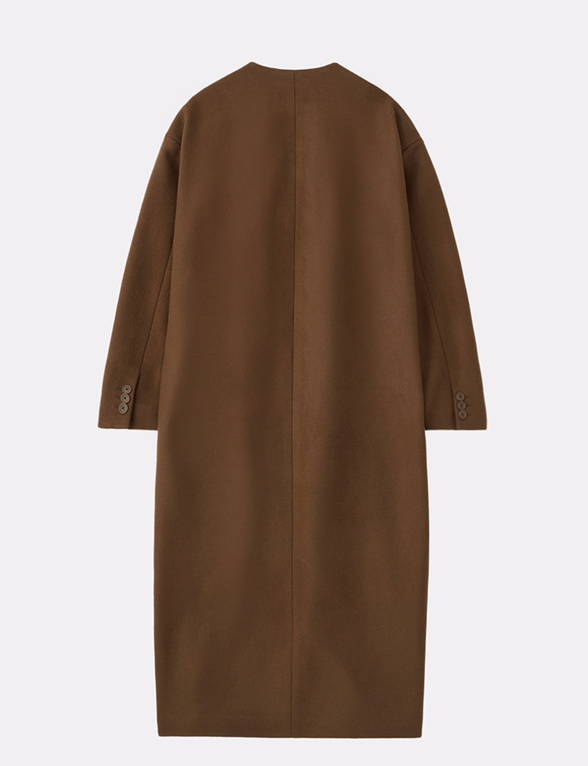 MELTON COLLARLESS LONG COAT