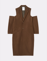 MELTON OPEN SHOULDER LONG COAT