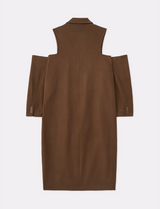 MELTON OPEN SHOULDER LONG COAT