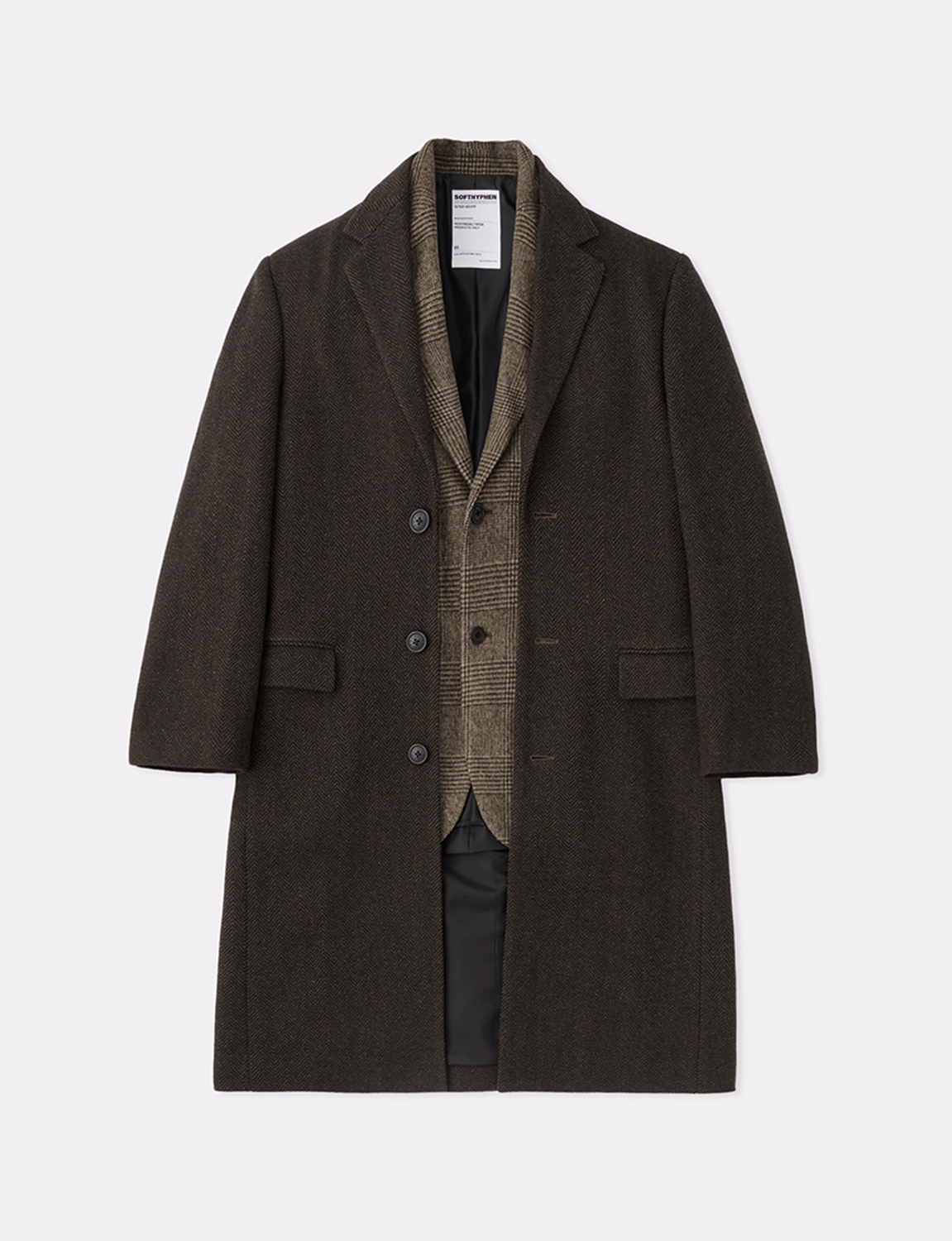 HERRINGBONE TWEED DOUBLE FRONT COAT