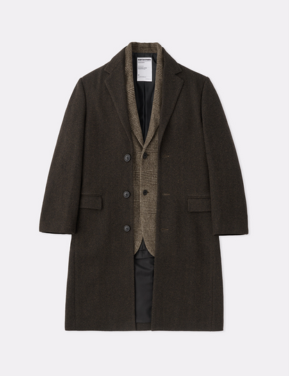 HERRINGBONE TWEED DOUBLE FRONT COAT