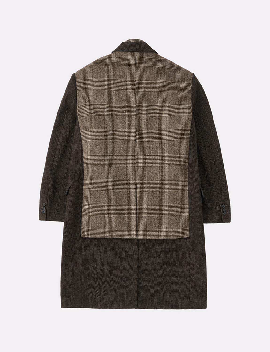 HERRINGBONE TWEED DOUBLE FRONT COAT