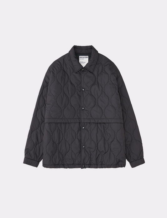 QUILTED ZIP POCKET BENCH JACKET