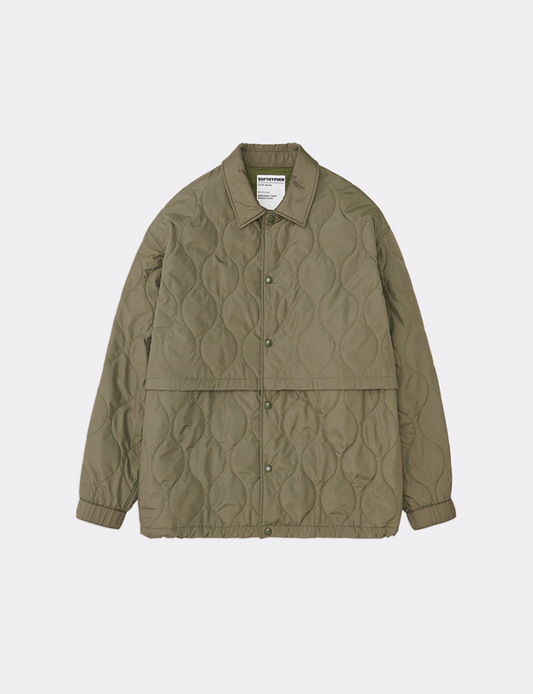 QUILTED ZIP POCKET BENCH JACKET