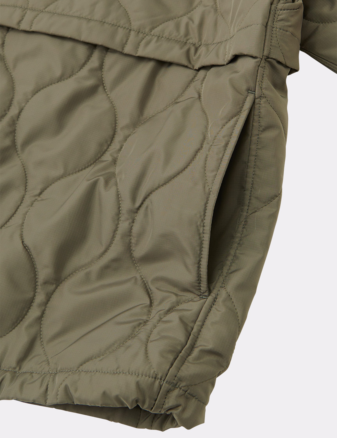 QUILTED ZIP POCKET BENCH JACKET