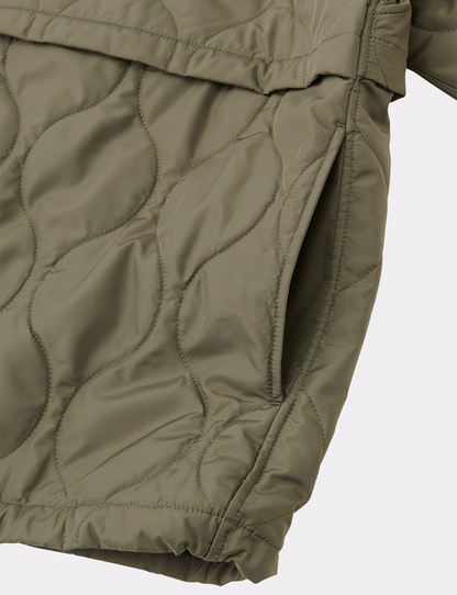 QUILTED ZIP POCKET BENCH JACKET