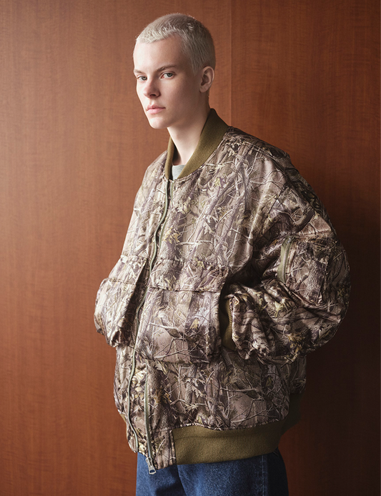 CAMO PATTERNED BIG POCKET OVER SIZED MA-1