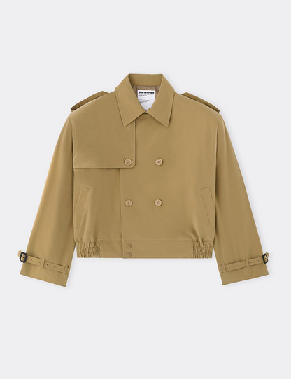 PADDED SHOULDER TRENCH JACKET