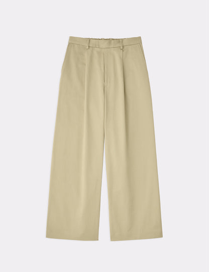 ORGANIC COTTON CHINO TUCKED EXTRA WIDE PANTS