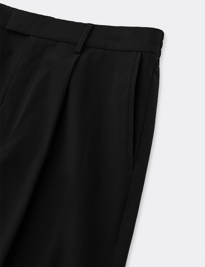 TAFFETA TUCKED EXTRA WIDE TROUSERS