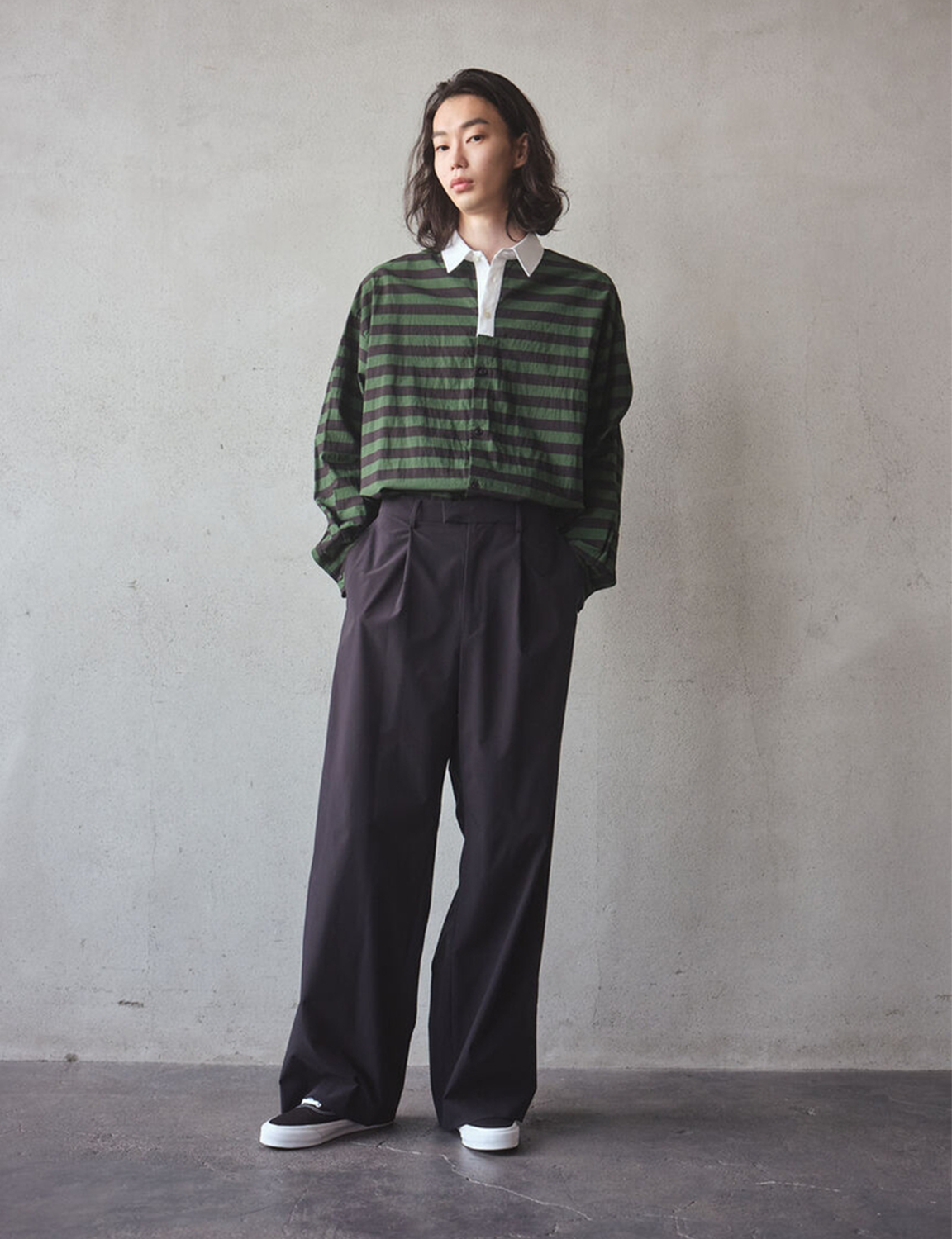 TAFFETA TUCKED EXTRA WIDE TROUSERS