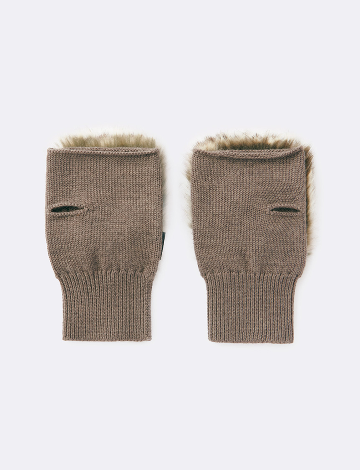 FAUX FUR FINGERLESS GLOVE