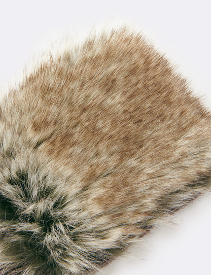 FAUX FUR FINGERLESS GLOVE