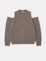 OPEN SHOULDER CREW NECK KNIT