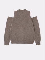 OPEN SHOULDER CREW NECK KNIT