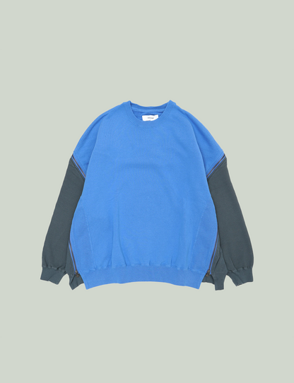 WAFFLE KNIT ZIP SWEAT