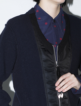 WOOL KNIT ZIP CARDIGAN