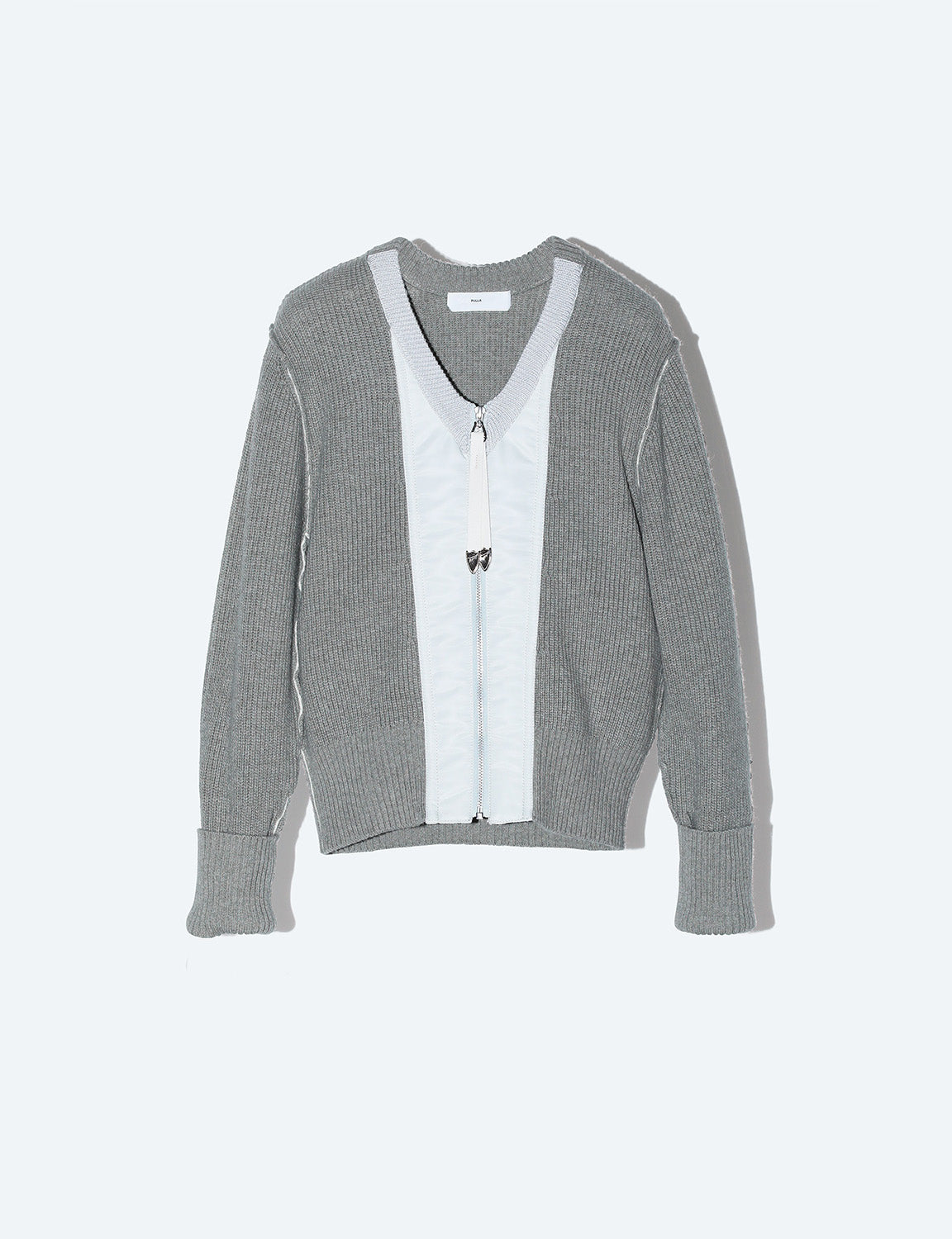 WOOL KNIT ZIP CARDIGAN