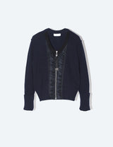 WOOL KNIT ZIP CARDIGAN