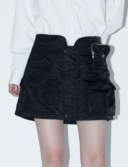 NYLON TWILL MINI SKIRT