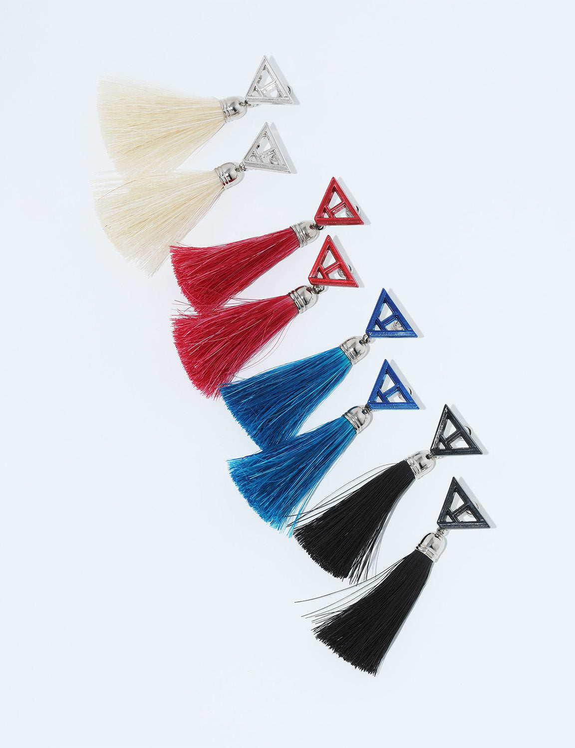 TRIANGLE FRINGE PIERCED EARRINGS