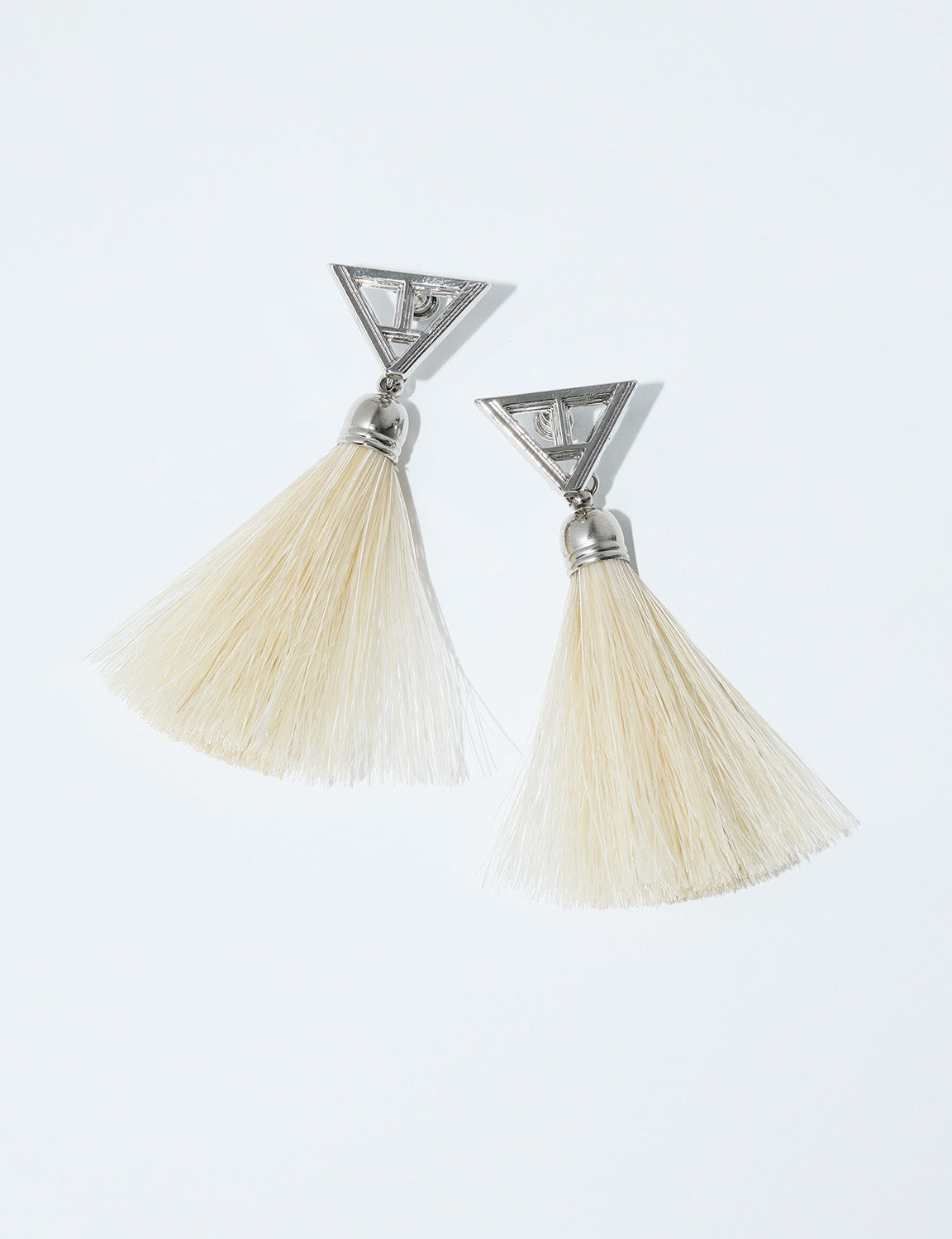 TRIANGLE FRINGE PIERCED EARRINGS