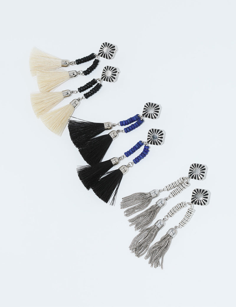 DOUBLE FRINGE EARRINGS